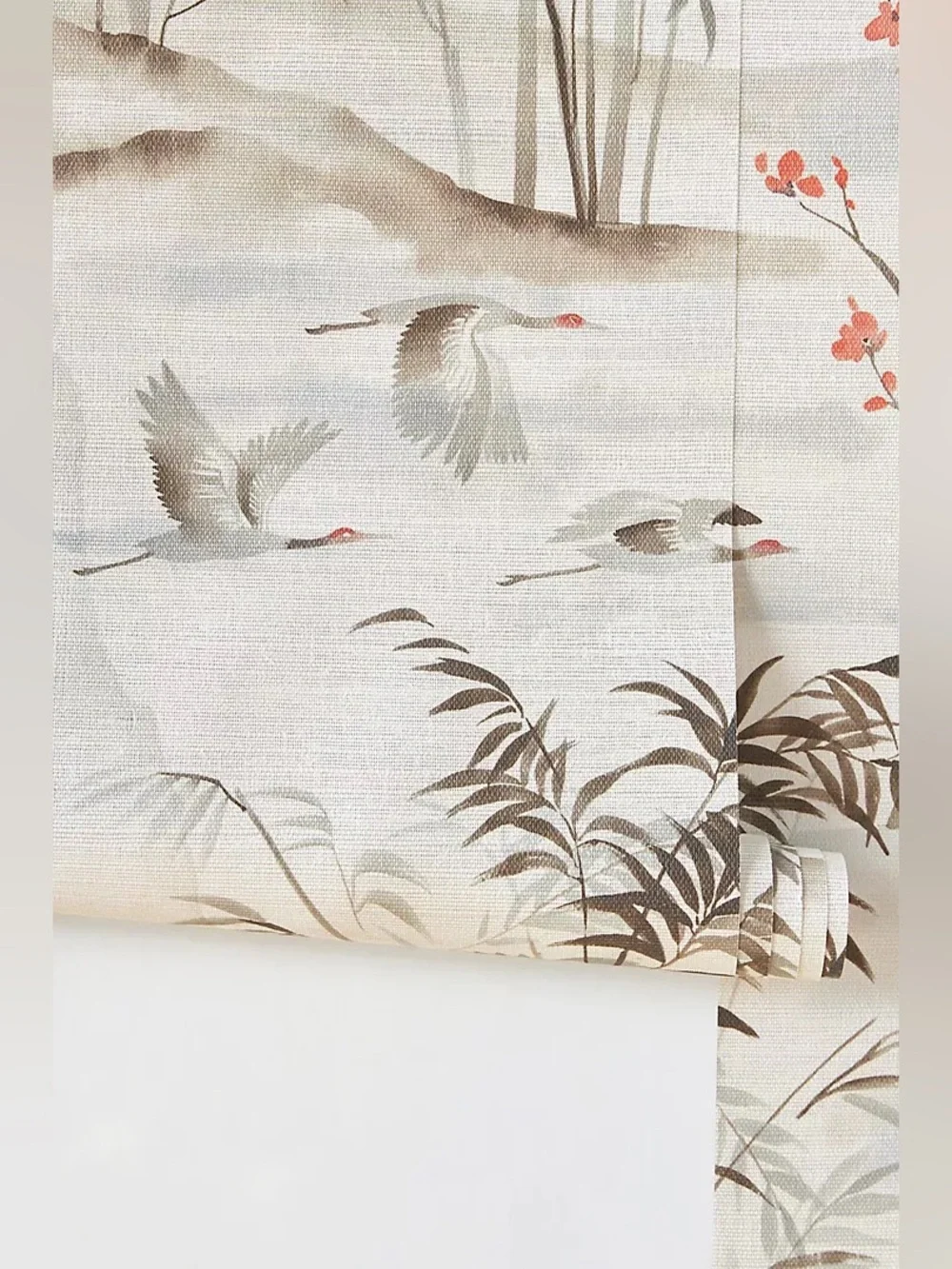 New Anthropologie x Blossom Floral Scenic Grasscloth Wallpaper Mural Art